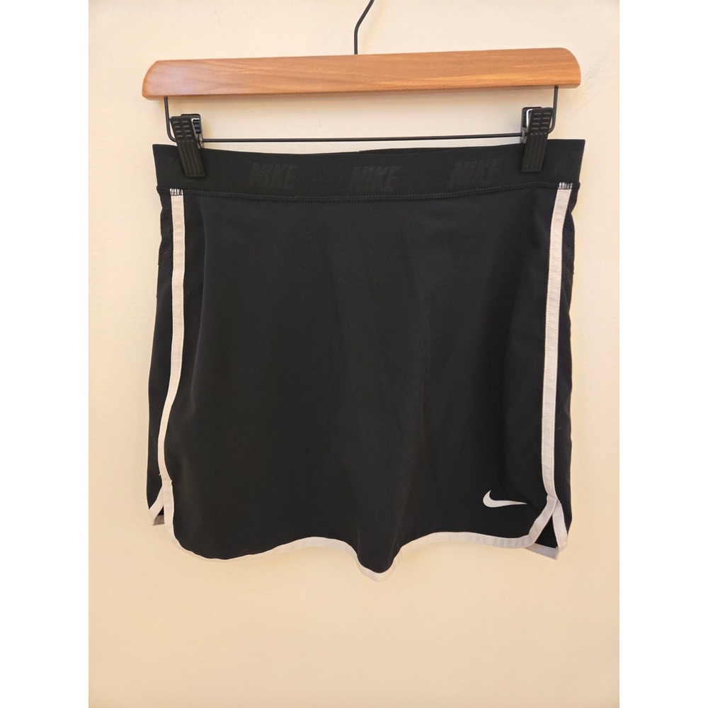 Nike Golf Dri-FIT Skort Black White Trim Athletic Skirt Built-in Shorts Large